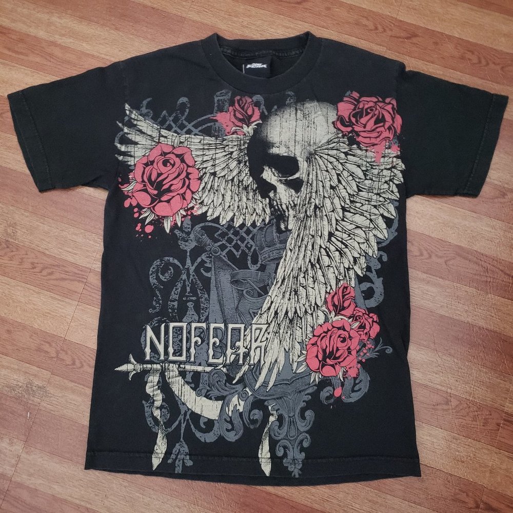 No Fear graphic skull tee